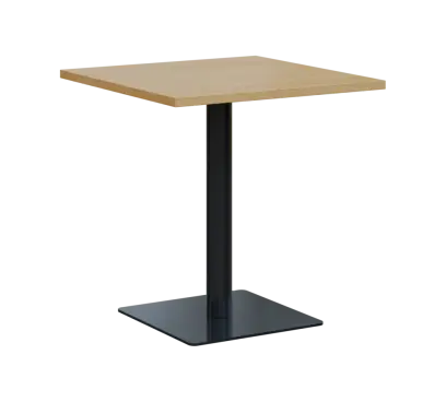 SQT 450 - 2 stůl hranlatý, deska 700x700 mm, síla 25 mm, trubková noha černá, javor horský